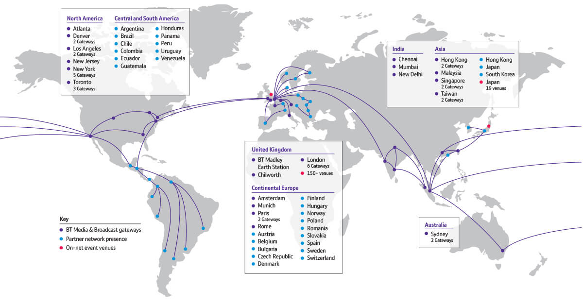 BT Media & Broadcast Global Media Network Map